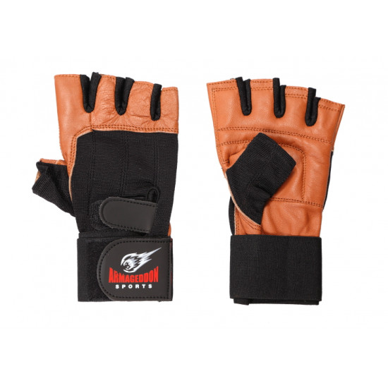 Fitness wrist gloves ARMAGEDDON SPORTS, Brown 