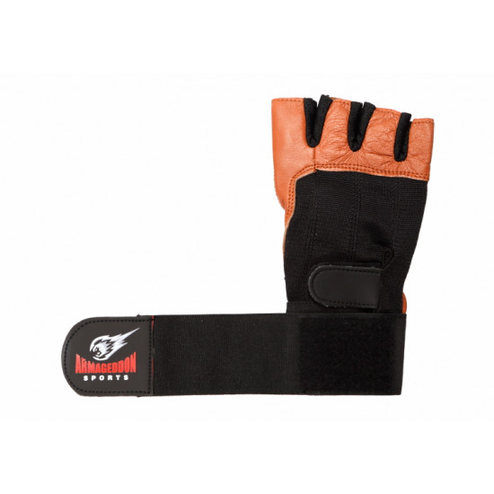 Fitness wrist gloves ARMAGEDDON SPORTS, Brown 