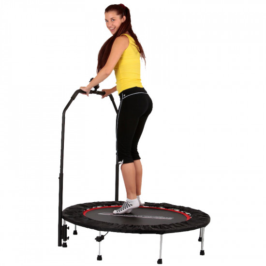 Trampoline with handlebar inSPORTline PPROFI Digital 140 cm