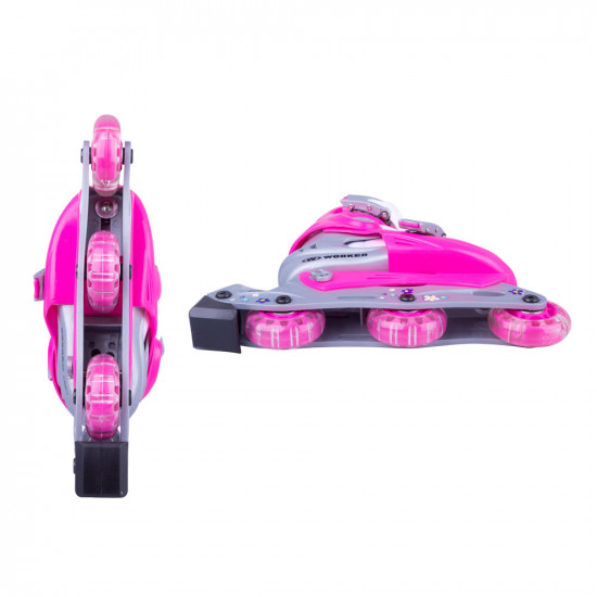 Children’s Rollerblading Set WORKER Polly LED - with glowing wheels