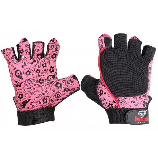 Womens fitness gloves ARMAGEDDON SPORTS Flower Pink