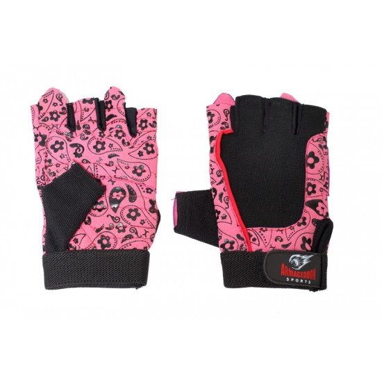 Womens fitness gloves ARMAGEDDON SPORTS Flower Pink