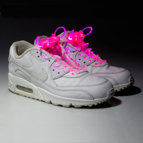 Light Up Shoelaces WORKER Platube 100cm, Pink