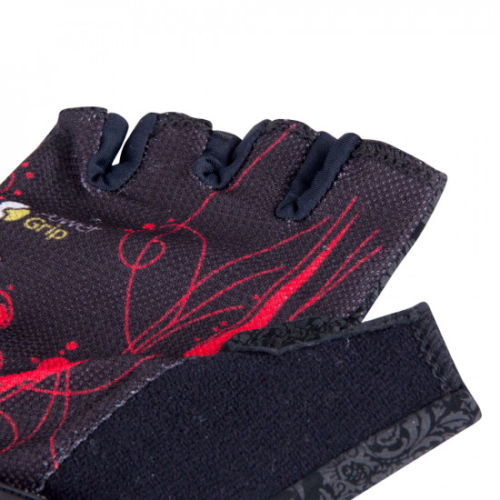 Women cycling gloves W-TEC Mison, Black-red