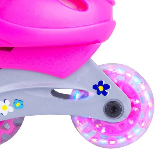 Children’s Rollerblading Set WORKER Polly LED - with glowing wheels