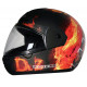 WORKER MAX603 Motorcycle Helmet, Black with flames