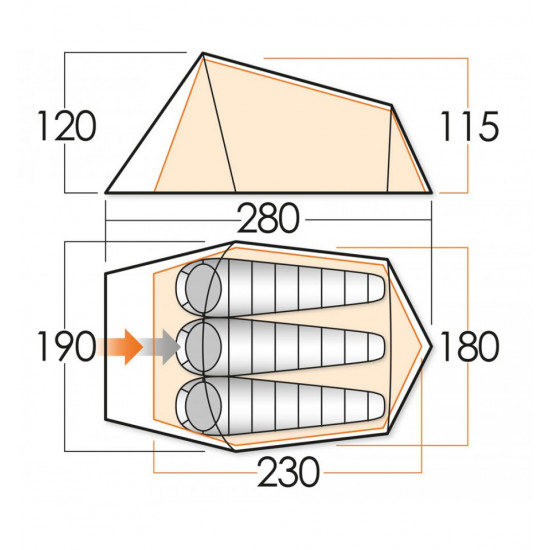 Tent VANGO Soul 300, Blue Tent VANGO Soul 300, Blue