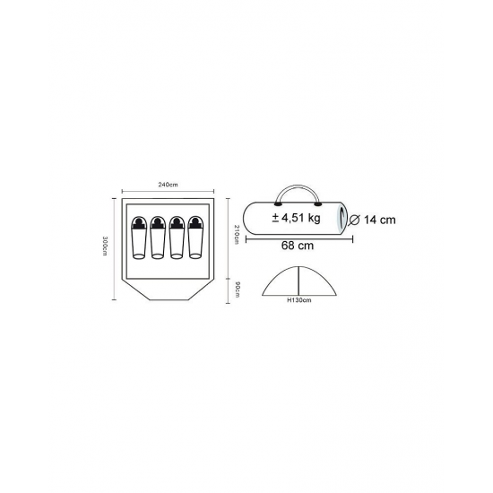 Tent HI-TEC Cantho 4 Parrot green