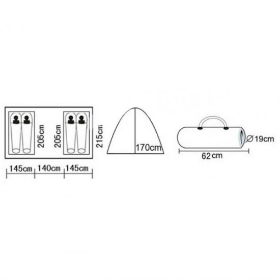 Tent HI-TEC Taban 4, Light green