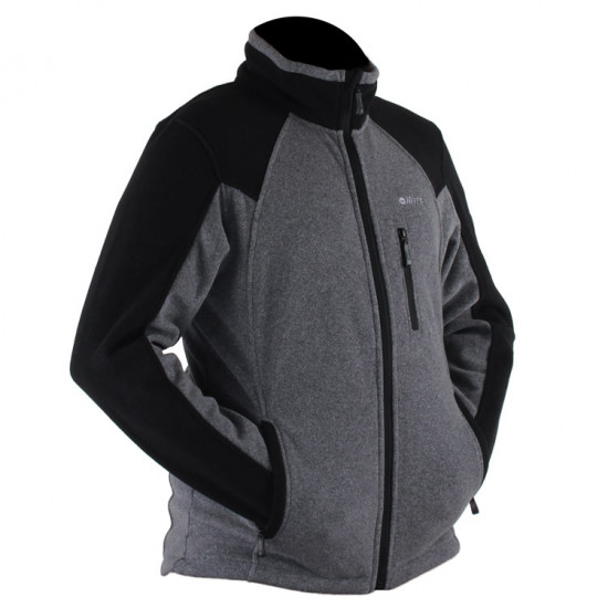 Mens fleece jacket HI-TEC Monar Ebony melange/Black Mens fleece jacket HI-TEC Monar Ebony melange/Black