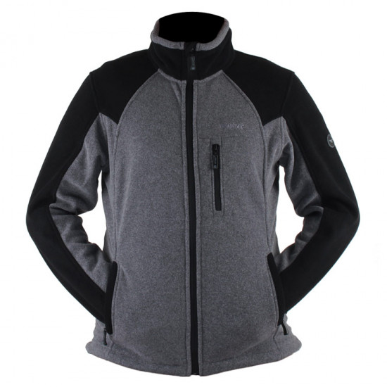 Mens fleece jacket HI-TEC Monar Ebony melange/Black Mens fleece jacket HI-TEC Monar Ebony melange/Black