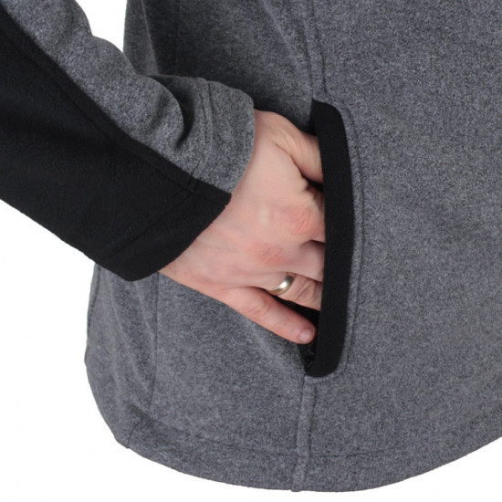 Mens fleece jacket HI-TEC Monar Ebony melange/Black Mens fleece jacket HI-TEC Monar Ebony melange/Black