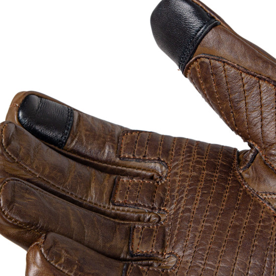 Leather motorcycle gloves W-TEC Inverner - Black