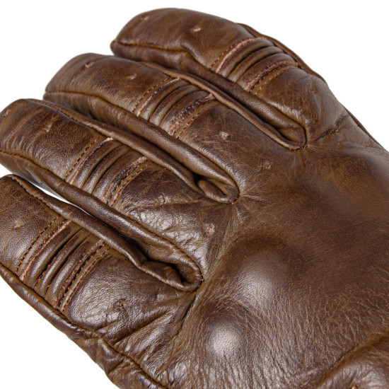 Men's leather motorcycle gloves W-TEC Inverner - Brown