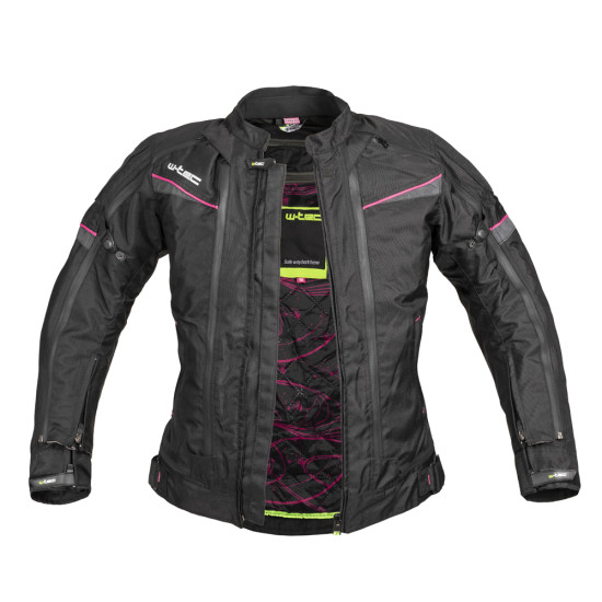 Women's motorcycle jacket W-TEC Progair Lady - Black- Pink