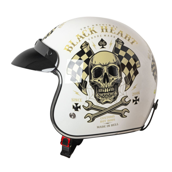 Motorcycle helmet W-TEC V541 Black Heart, Starter - White gloss