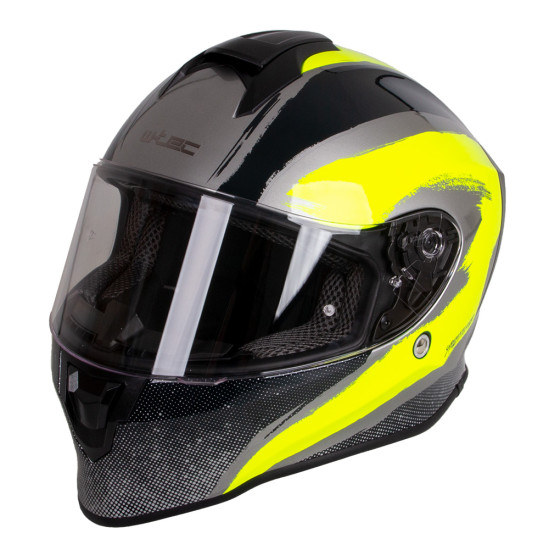Motorcycle helmet W-TEC Integra Graphic - Black - Yellow