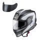 Motorcycle helmet W-TEC Integra Graphic - Black-White