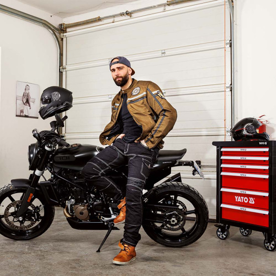 Men's Motorcycle Jacket W-TEC Bellvitage - Brown