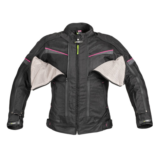 Women's motorcycle jacket W-TEC Progair Lady - Black- Pink