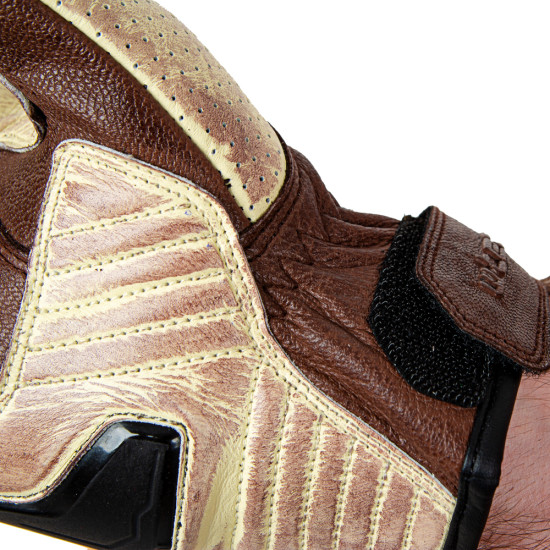 Leather Motorcycle Gloves W-TEC Retro