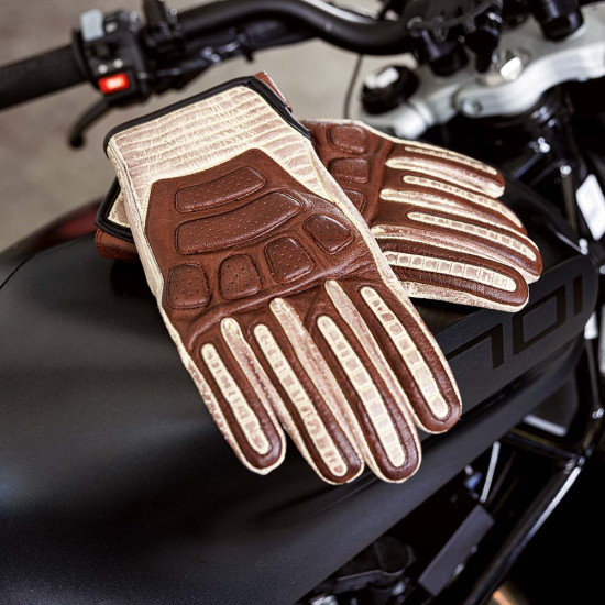 Leather Motorcycle Gloves W-TEC Retro