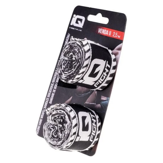 Elastic Boxing Hand Wraps IQ Venda II 2.5 m white pattern