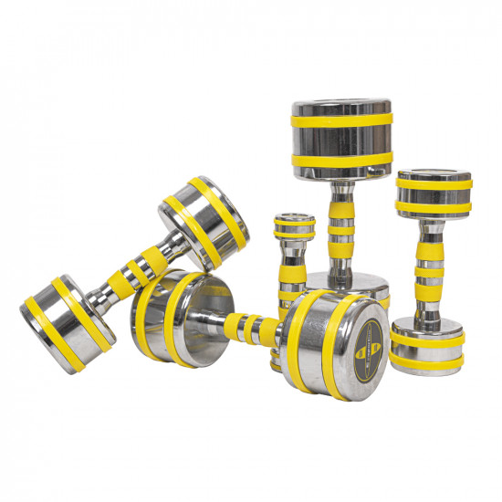 Chrome dumbbell inSPORTline Yellsteel 5 kg