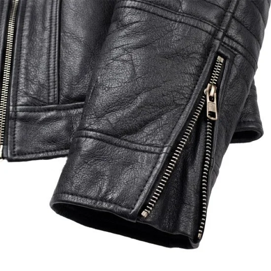 Leather Motorcycle Jacket W-TEC Murayo II - Black