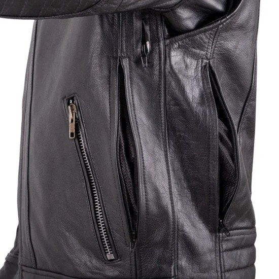 Leather Motorcycle Jacket W-TEC Murayo II - Black