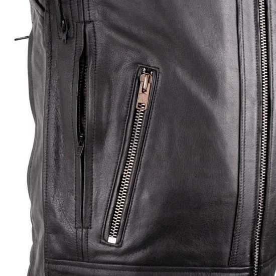 Leather Motorcycle Jacket W-TEC Murayo II - Black