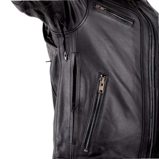 Leather Motorcycle Jacket W-TEC Murayo II - Black