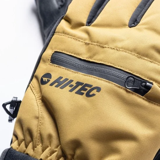 Men's ski gloves HI-TEC Vogan - Black-Ecru olive