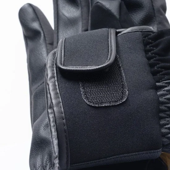 Men's ski gloves HI-TEC Vogan - Black-Ecru olive