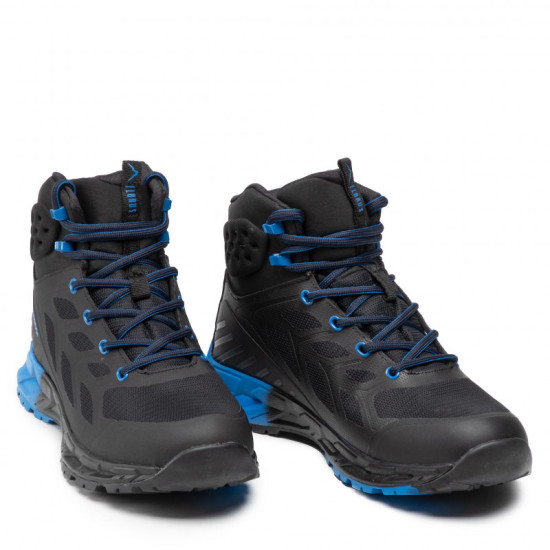 Men's hiking shoes ELBRUS Elodio Mid WP, ​​Black / Blue