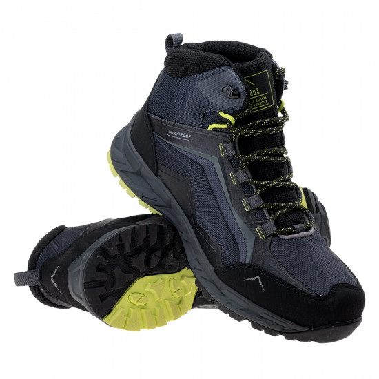 Mens shoes ELBRUS Embawa MID WP, Gray / Black / Lime