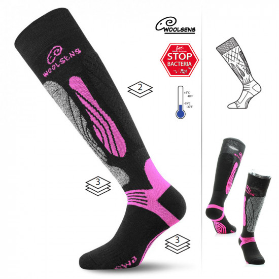 Ski socks LASTING SWI, Pink