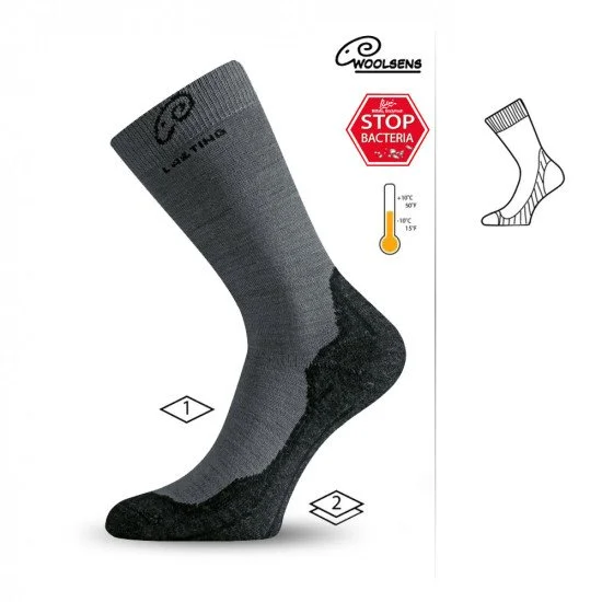 Merino wool trekking socks LASTING WHI, Grey