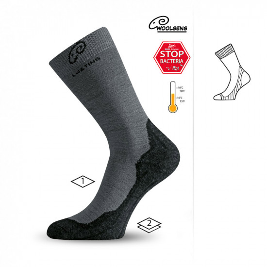 Merino wool trekking socks LASTING WHI, Grey