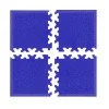 Set of corner pieces for flooring puzzle Simple, Blue