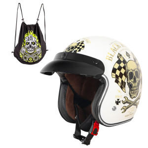 Motorcycle helmet W-TEC V541 Black Heart, Starter - White gloss