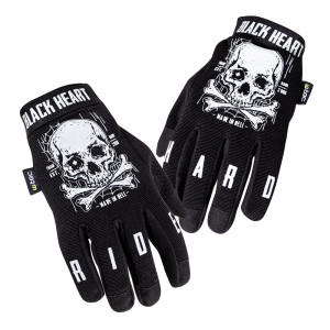 Motorcycle gloves W-TEC Black Heart Web Skull