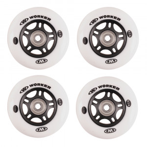 Set of wheels WORKER 76mm with bearingsABEC-7 chrome