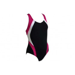 NEW Zoggs Noosa Flyback Ladies Swimsuit Black/Pink/White Size 8 Chest 32" 
