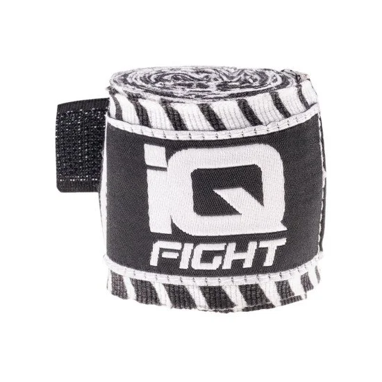 Elastic Boxing Hand Wraps IQ Venda II 2.5 m white pattern