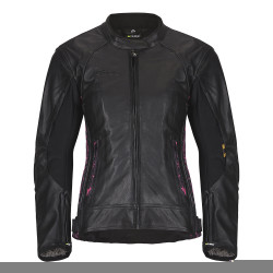 Women's leather motorcycle jacket W-TEC Caronina NF-1174, Black