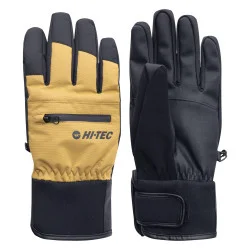 Men's ski gloves HI-TEC Vogan - Black-Ecru olive