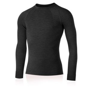 Mens merino wool thermal top LASTING Mapol - dark grey