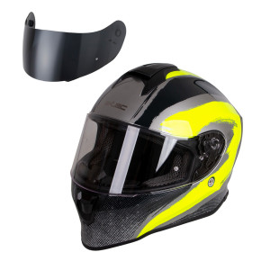 Motorcycle helmet W-TEC Integra Graphic - Black - Yellow