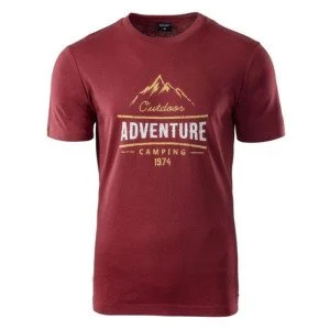 Men's t-shirt HI-TEC Lore - Burgundy Men's t-shirt HI-TEC Lore - Burgundy